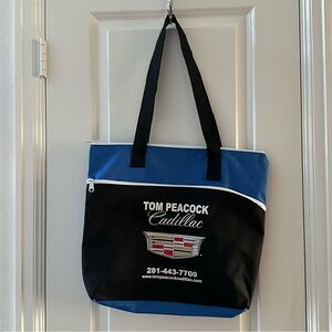 Tom Peacock Cadillac Promotional Tote Bag Black & Blue With Logo